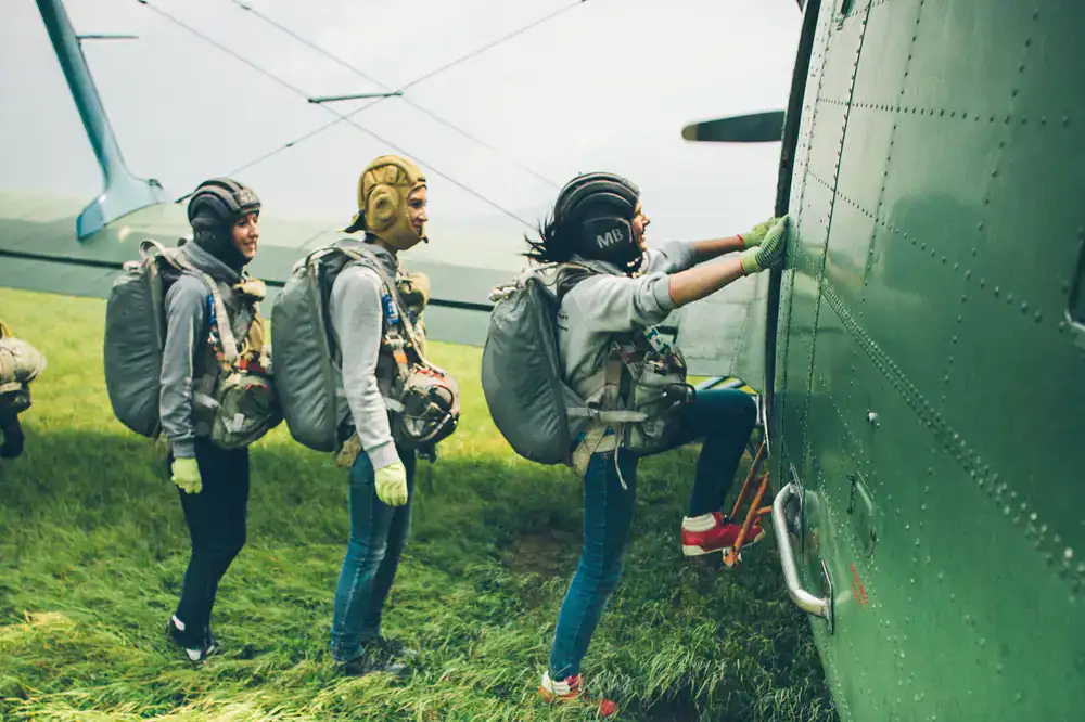 Excited visitors checking in and preparing to jump at the park